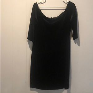 Ambiance 2XL velour off shoulder black dress